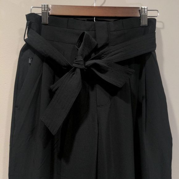 Athleta Womens Skyline Pant II Size 2 Black High Rise Ankle Belted Lightweight - Picture 3 of 12